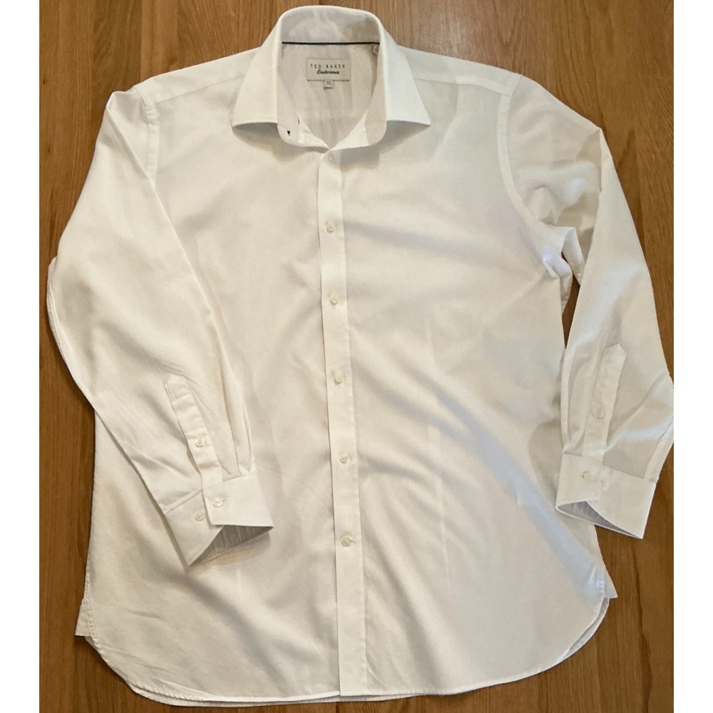 Ted Baker Endurance Oncore White Shirt 16.5 L Quiet Luxury Minimalist Business